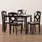 Baxton Studio Ruth Beige Upholstered and Brown Finished 5-Piece Dining Set 142-8027-8026 - alternate 3